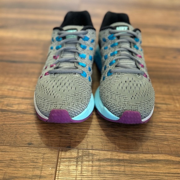 Nike Zoom Structure 19 Running Sneakers Casual Women 8 Gray Turquoise Pink - Picture 4 of 9